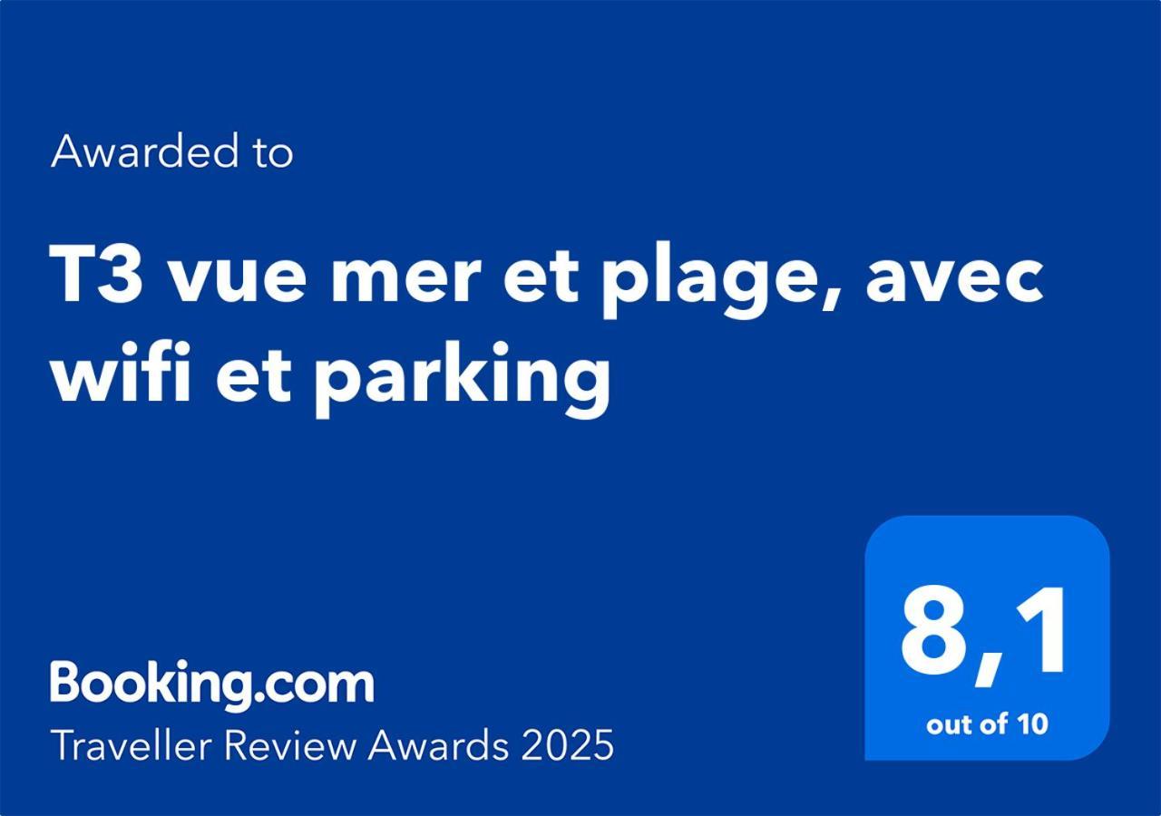 T3 Vue Mer Et Plage, Avec Wifi Et Parking Saint-Pierre-la-Mer  Exterior foto